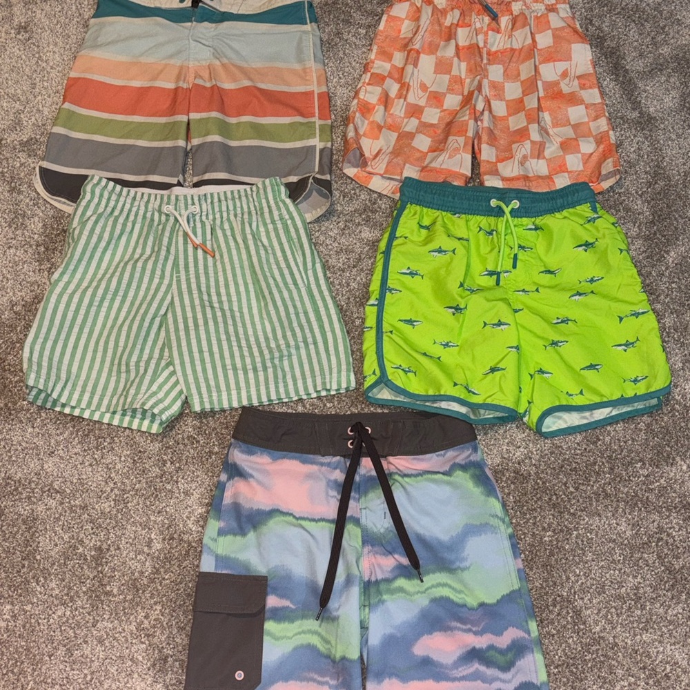 Set of 5: Colorful Kids Swim Shorts Set